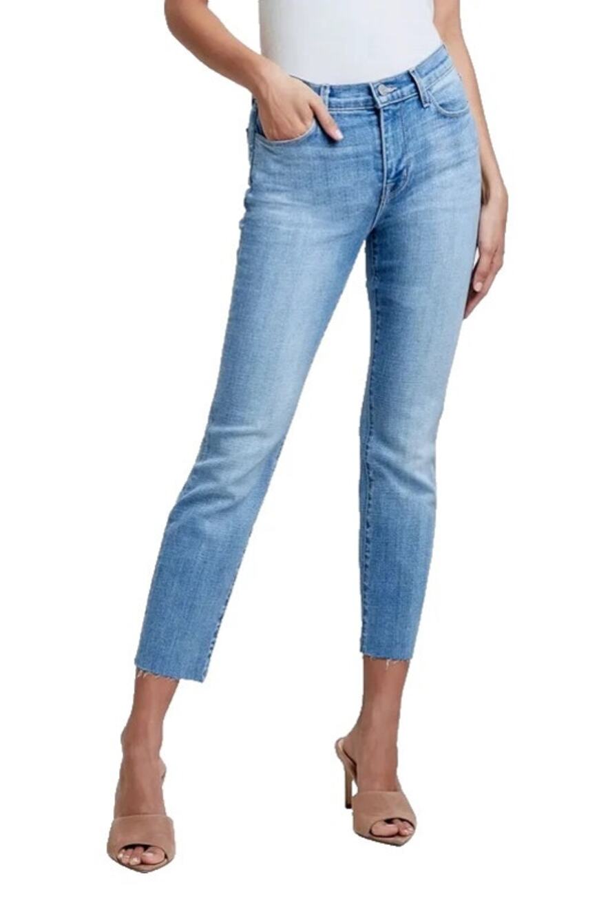 👖 L'Agence Sada High Rise Cropped Slim Jeans Summit Blue Wash Size 30